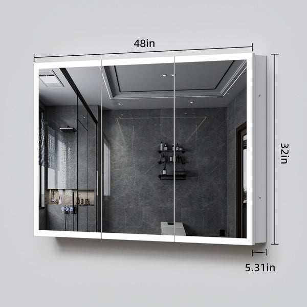 English Elm Led Lighted Medicine Cabinet With Anti-Fog Mirror, Adjustable Brightness & 3 Color Temperatures W3735P374361