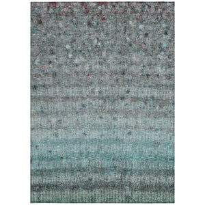 HomeRoots 10' Teal Blue and Gray Striped Area Rug – Washable, Durable, Indoor/Outdoor, Perfect for High Traffic! 658992