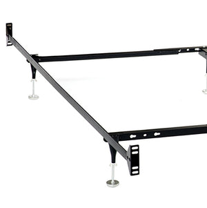 English Elm Renee Powder-coated Steel California King Bed Frame with Low-profile Matte Black Design B062P472427