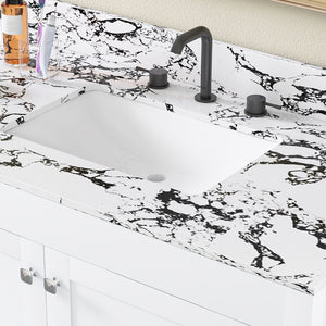 English Elm Modern 43 Inch Bathroom Vanity Solid Wood Cabinet with Soft Close Drawers Storage W509S00171