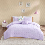 Urban Habitat Kids Callie Shabby Chic Cotton Jacquard Pom Pom Comforter Set UHK10-0126 Lavender