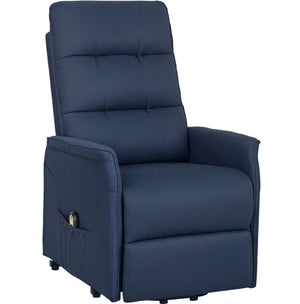 English Elm Fabric Power Lift Recliner Chair with Tufted Linen Feel Upholstery and Side Storage Pocket T3971P412397