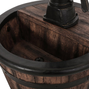 English Elm Christopher Knight Home® - 26.5" Handcrafted Weather-Resistant Wood Finish Floor Fountain with Waterfall Effect & LED Light 71775.00BRN