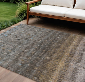 HomeRoots 10' Brown and Beige Striped Washable Indoor-Outdoor Area Rug - Durable, Stylish, and Easy Care! 659004