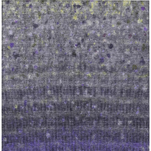 HomeRoots 8' X 10' Stylish Purple and Gray Striped Washable Area Rug for Indoor and Outdoor High Traffic Use 659020