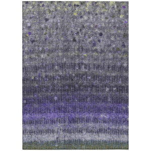 HomeRoots 9' X 12' Purple and Gray Striped Area Rug – Stylish, Durable, Washable for Indoor & Outdoor Spaces 659021