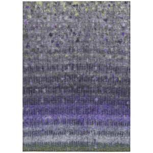 HomeRoots 10' Purple and Gray Striped Indoor Outdoor Area Rug - Durable, Washable, Stylish for Any Space! 659022