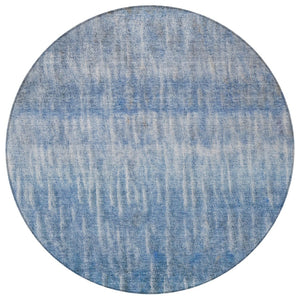 HomeRoots 8' Blue and Ivory Round Abstract Washable Rug – Versatile Indoor-Outdoor Decor for Modern Spaces 659025