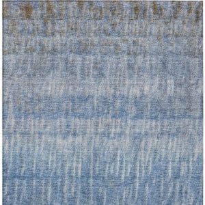 HomeRoots 10' Blue and Ivory Abstract Washable Area Rug - Durable Indoor/Outdoor Design for High-Traffic Use 659028