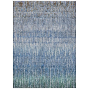HomeRoots 10' Blue and Ivory Abstract Washable Area Rug - Durable Indoor/Outdoor Design for High-Traffic Use 659028