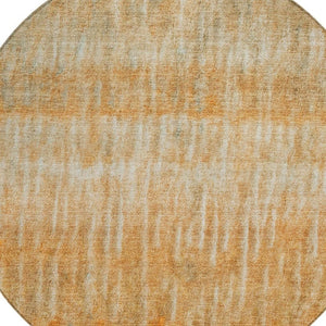 HomeRoots 8' Copper and Beige Round Abstract Rug - Stylish Washable Area Rug for Indoor & Outdoor Use 659031