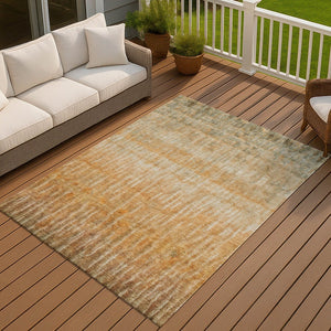 HomeRoots 8' X 10' Copper and Beige Abstract Rug - Stylish, Washable, Durable for Indoor & Outdoor Spaces! 659032