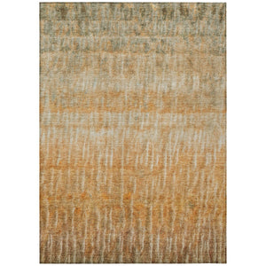 HomeRoots 8' X 10' Copper and Beige Abstract Rug - Stylish, Washable, Durable for Indoor & Outdoor Spaces! 659032