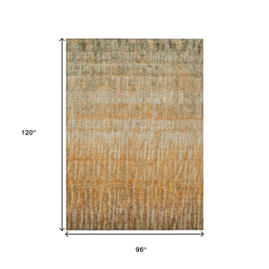 HomeRoots 8' X 10' Copper and Beige Abstract Rug - Stylish, Washable, Durable for Indoor & Outdoor Spaces! 659032