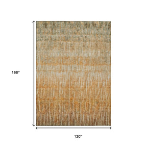 HomeRoots 10' Copper & Beige Abstract Area Rug – Stylish, Washable, Durable for Indoor & Outdoor Spaces! 659034