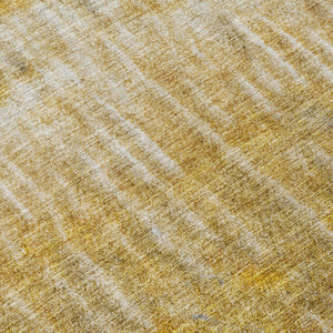 HomeRoots 8' Round Abstract Area Rug in Gold Beige & Gray – Washable, Durable for Indoor & Outdoor Use! 659037