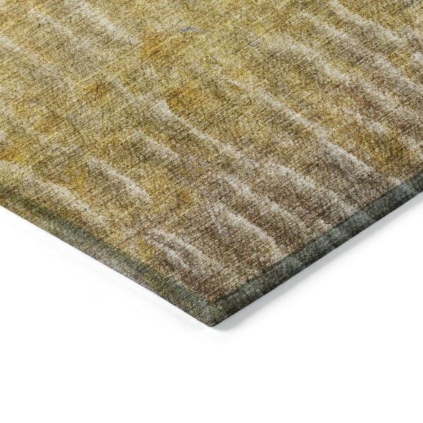 HomeRoots 8' Washable Gold Beige and Gray Abstract Area Rug - Durable Indoor/Outdoor Design for All Spaces 659038