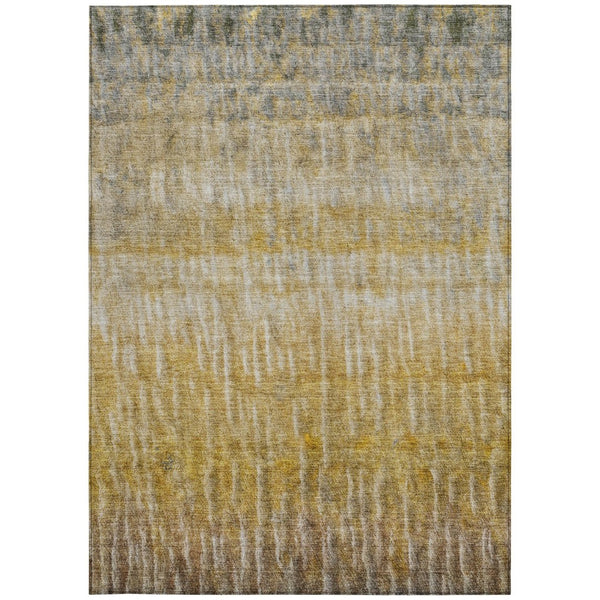 HomeRoots 10' Contemporary Gold Beige & Gray Abstract Washable Area Rug for Indoor & Outdoor Spaces 659040