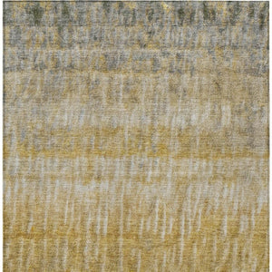 HomeRoots 10' Contemporary Gold Beige & Gray Abstract Washable Area Rug for Indoor & Outdoor Spaces 659040