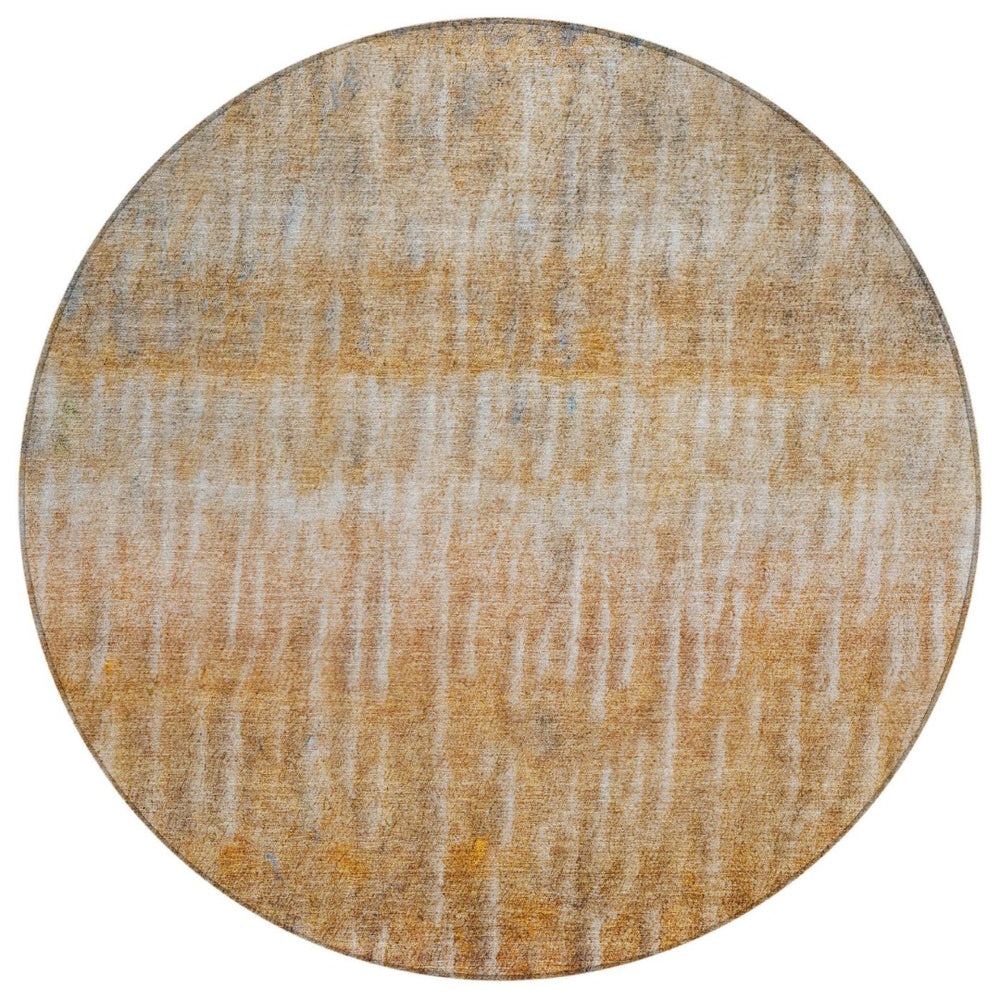 HomeRoots 8' Vibrant Round Abstract Area Rug - Washable Polyester for Indoor & Outdoor Use, Stain-Resistant Design 659043