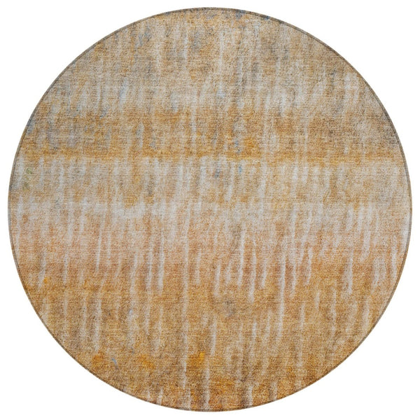 HomeRoots 8' Vibrant Round Abstract Area Rug - Washable Polyester for Indoor & Outdoor Use, Stain-Resistant Design 659043
