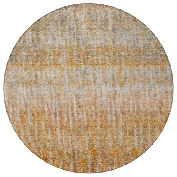 HomeRoots 8' Vibrant Round Abstract Area Rug - Washable Polyester for Indoor & Outdoor Use, Stain-Resistant Design 659043
