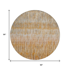 HomeRoots 8' Vibrant Round Abstract Area Rug - Washable Polyester for Indoor & Outdoor Use, Stain-Resistant Design 659043