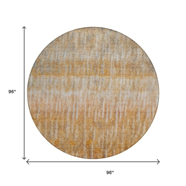 HomeRoots 8' Vibrant Round Abstract Area Rug - Washable Polyester for Indoor & Outdoor Use, Stain-Resistant Design 659043