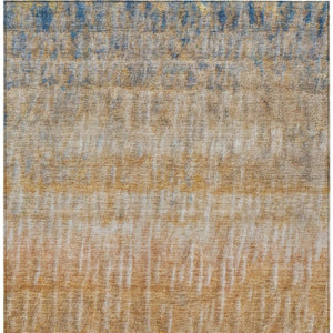 HomeRoots 10' Vibrant Orange, Blue & Beige Abstract Washable Area Rug for Indoor & Outdoor Use - Durable & Stylish! 659046