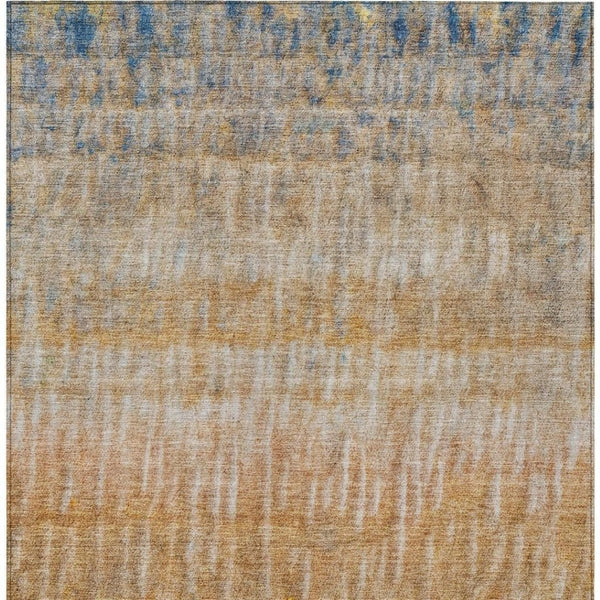 HomeRoots 10' Vibrant Orange, Blue & Beige Abstract Washable Area Rug for Indoor & Outdoor Use - Durable & Stylish! 659046