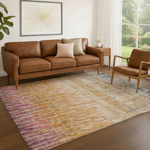 HomeRoots 10' Vibrant Orange, Blue & Beige Abstract Washable Area Rug for Indoor & Outdoor Use - Durable & Stylish! 659046