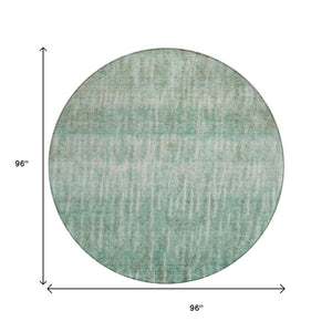 HomeRoots 8' Teal Blue and Beige Abstract Indoor-Outdoor Area Rug – Stylish, Washable, and Durable for All Spaces 659049