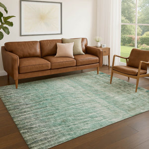 HomeRoots 8' X 10' Teal Blue & Beige Abstract Area Rug – Stylish, Washable Design for Indoor & Outdoor Spaces 659050