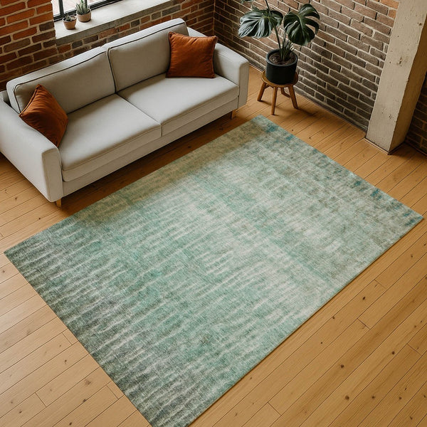 HomeRoots 8' X 10' Teal Blue & Beige Abstract Area Rug – Stylish, Washable Design for Indoor & Outdoor Spaces 659050