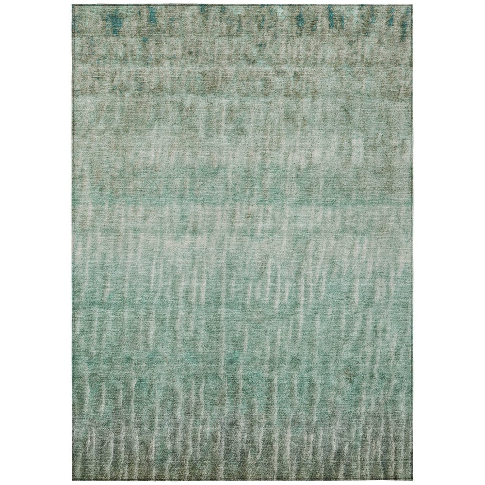 HomeRoots 9' Stylish Teal Blue & Beige Abstract Area Rug - Washable, Durable for Indoor & Outdoor Use! 659051