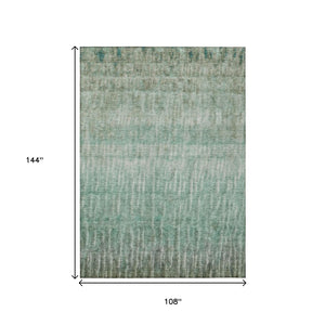 HomeRoots 9' Stylish Teal Blue & Beige Abstract Area Rug - Washable, Durable for Indoor & Outdoor Use! 659051