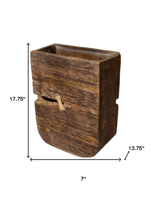 HomeRoots Brown Wood Pot Planter – Rustic Charm & Versatile Design for Indoor Plants, Perfect Gift Idea! 659053
