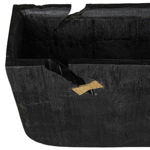 HomeRoots Black Wood Square Pot Planter - Modern Indoor Decor for Houseplants, Succulents & Small Spaces 659054