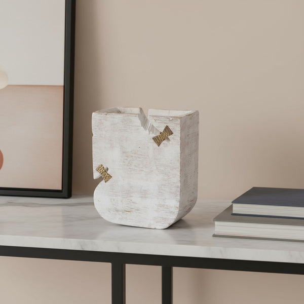 HomeRoots White Wood Pot Planter – Modern Indoor Decor for Succulents, Herbs & Flowers, Gift-Ready Choice! 659055