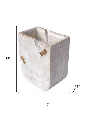 HomeRoots White Wood Pot Planter – Modern Indoor Decor for Succulents, Herbs & Flowers, Gift-Ready Choice! 659055