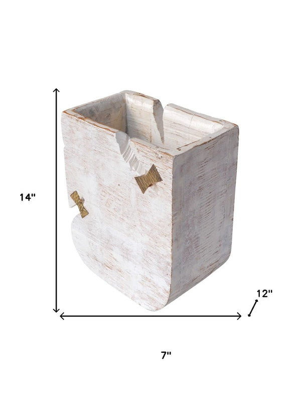 HomeRoots White Wood Pot Planter – Modern Indoor Decor for Succulents, Herbs & Flowers, Gift-Ready Choice! 659055