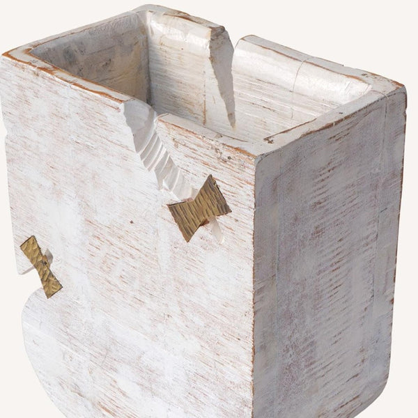 HomeRoots White Wood Pot Planter – Modern Indoor Decor for Succulents, Herbs & Flowers, Gift-Ready Choice! 659055