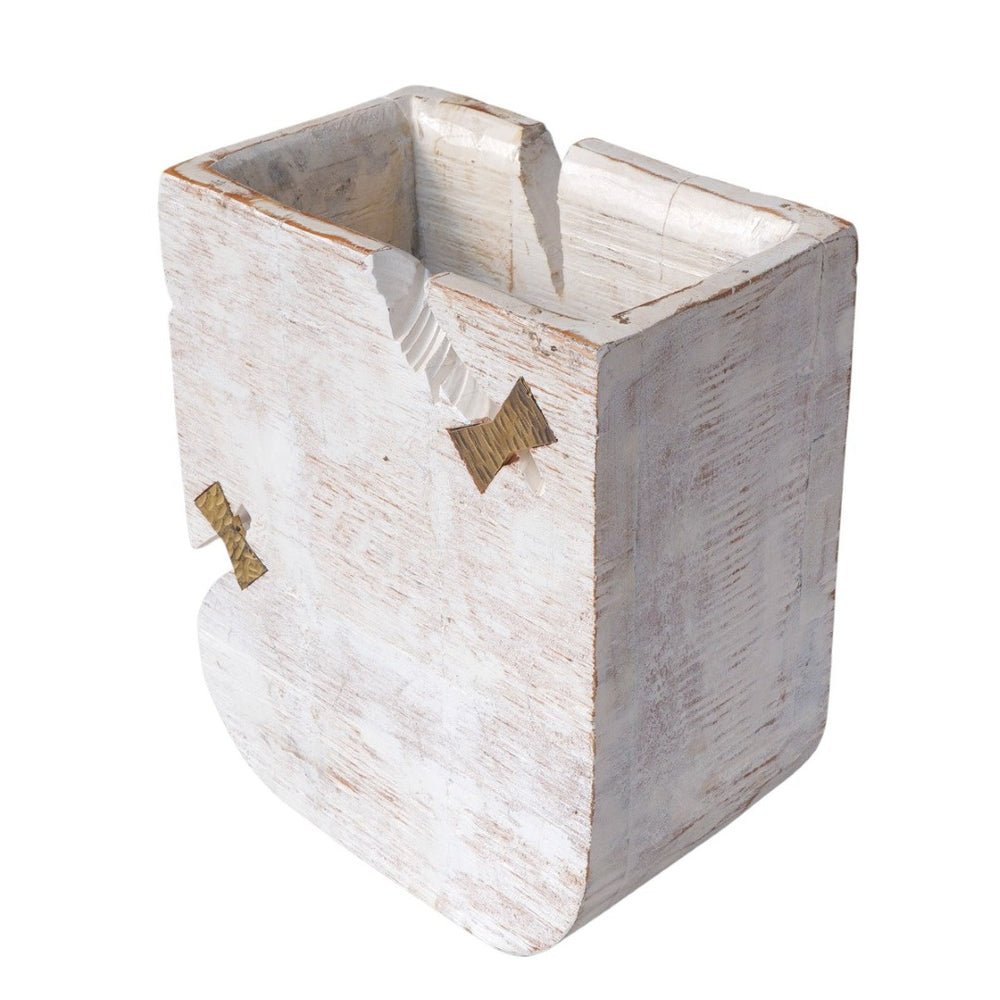 HomeRoots White Wood Pot Planter – Modern Indoor Decor for Succulents, Herbs & Flowers, Gift-Ready Choice! 659055