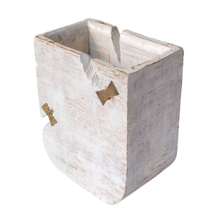 HomeRoots White Wood Pot Planter – Modern Indoor Decor for Succulents, Herbs & Flowers, Gift-Ready Choice! 659055