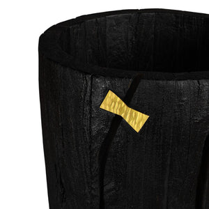 HomeRoots Black Wood Pot Planter – Elegant Matte Finish for Indoor Plants, Versatile Home Decor Accent Piece 659056