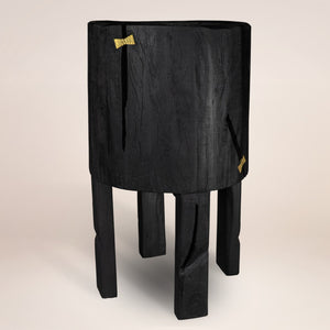 HomeRoots Black Wood Pot Planter - Elegant Indoor Display for Plants, Modern Design, Perfect Gift for Nature Lovers 659057