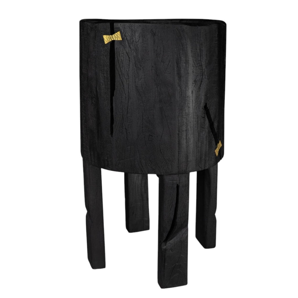 HomeRoots Black Wood Pot Planter - Elegant Indoor Display for Plants, Modern Design, Perfect Gift for Nature Lovers 659057