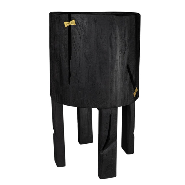 HomeRoots Black Wood Pot Planter - Elegant Indoor Display for Plants, Modern Design, Perfect Gift for Nature Lovers 659057