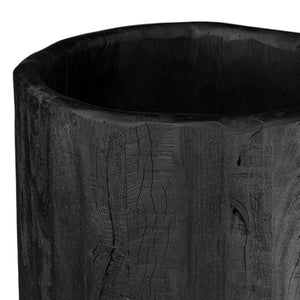 HomeRoots Black Wood Pot Planter - Elegant Indoor Display for Plants, Modern Design, Perfect Gift for Nature Lovers 659057
