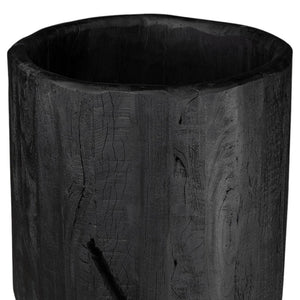 HomeRoots Black Wood Pot Planter - Elegant Indoor Display for Plants, Modern Design, Perfect Gift for Nature Lovers 659057
